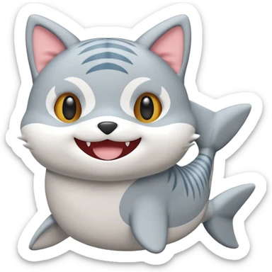 mofusand shark cat plushie sticker