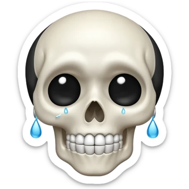 A skull crying off laughing  sticker