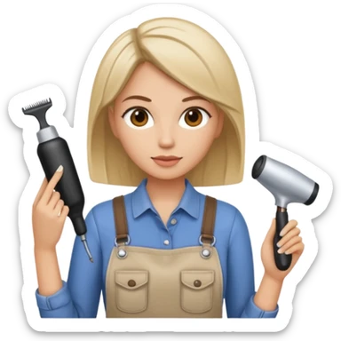 hairstylist female wearing casual clothes sticker
