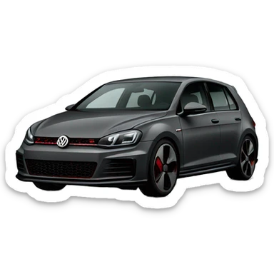 dark grey volkswagen gti four door sticker