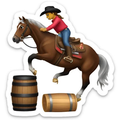 barrel racer horse sticker