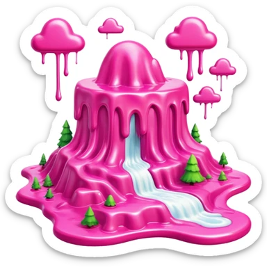 surreal melting SPAM land landscape sticker