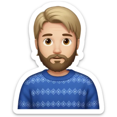 long hair bearded man sweater sticker