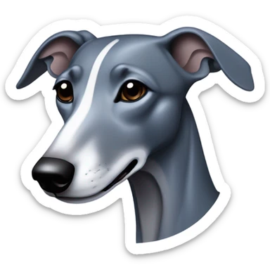 Dark grey blue whippet without white patch sticker