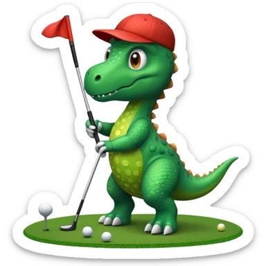 Golfing dinosaur  sticker