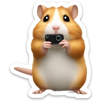 Hamster with iphone take a video sticker
