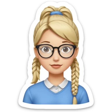 Ponytail Girl with Glasses sticker