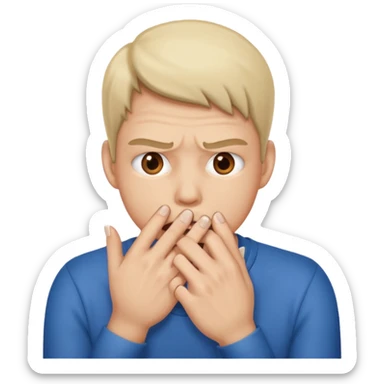 Biting nails. sticker