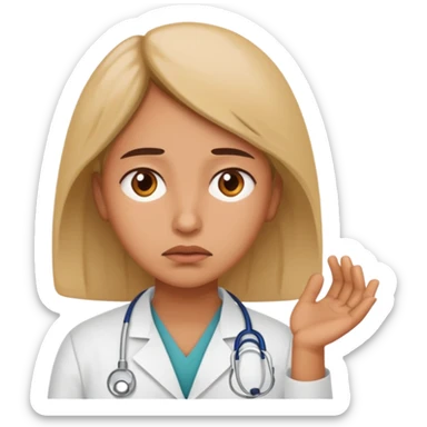 They need some concern on their face; they need to be considering one of two medical options. Can you draw these as people and not as doctors!!!! sticker