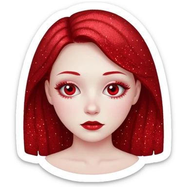 red glitter girl dead sticker