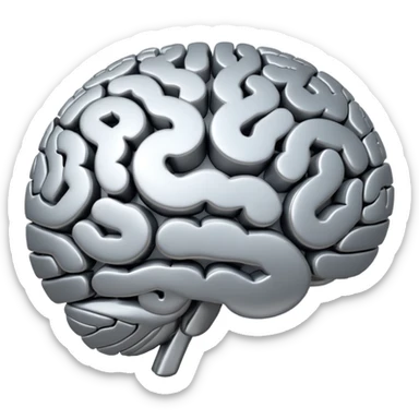 overlapping circles forming a brain with small stars sticker