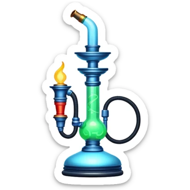 sign of a hookah lounge in the night sticker