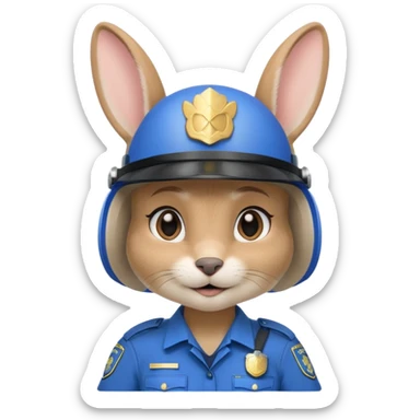 judy hopps, Rabbit police, blue uniform including helmet of uniform sticker