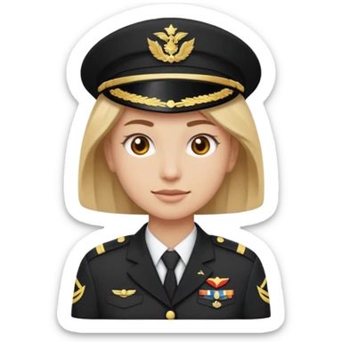 emoji wearing ACU on right half of body with AGSU on the left side of body sticker