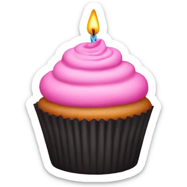 pink cupcake with candles in it sticker
