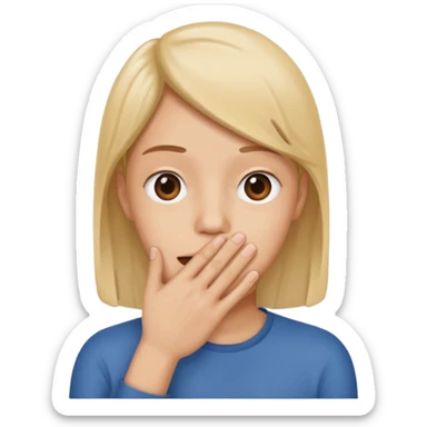 😶✊ the mouth is cover of a hand but pls flip the hand sticker