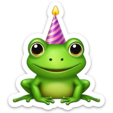 frog celebrates birthday sticker