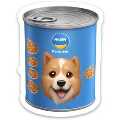 dog food can sticker