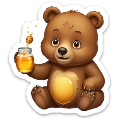 Bear with honey  sticker