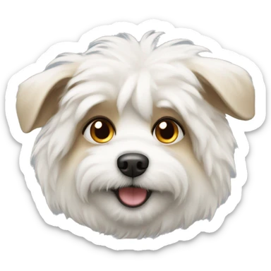Fluffy white dog named biscuit sticker