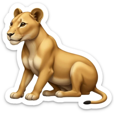 a lioness's silhouette laying down sticker