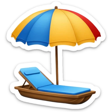 emoji tema agosto, colori allegri, ombrellone, mare, sandali, estate sticker