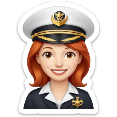 cruise emoji with a red headed woman sticker