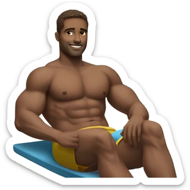 Fit guy sitting by the pool sticker