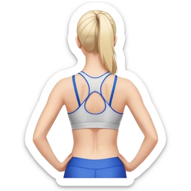  full upper body female back with sports bra sticker