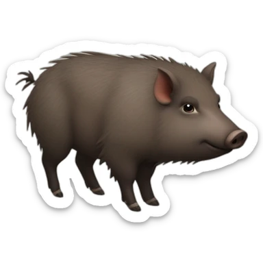 Fatty small round wild boar sticker