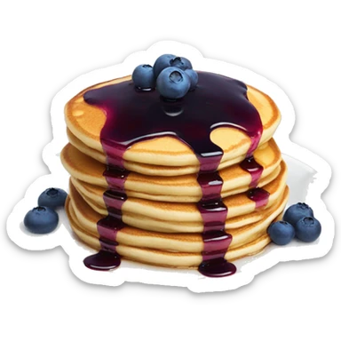stack of pancakes with blueberry’s and syrup on top  sticker