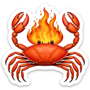 Crab in the fire sticker