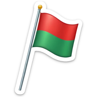 Una bandera roja y verde abajo corte recto osea q no haya espacio de fondo sticker