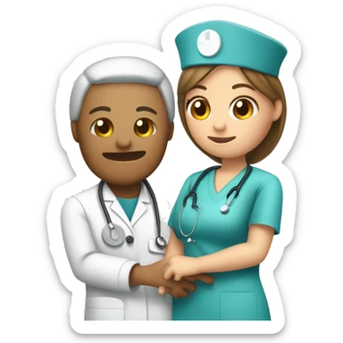 Nurse cannulating a patient sticker