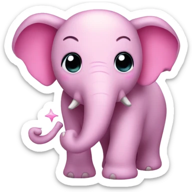 Pink elephant with sparkles  sticker