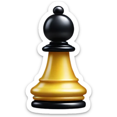 a black chess pawn with lasers coming out of their eyes sticker