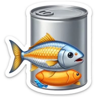 create a can of fish emoji sticker