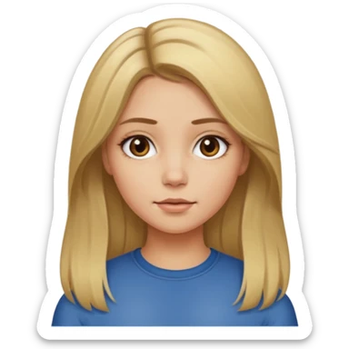 Dirty blonde hair girl with middle part sticker