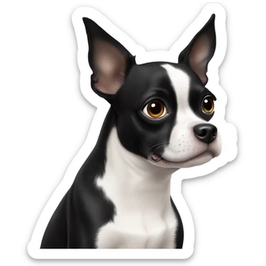 Black chihuahua mix Boston terrier sticker