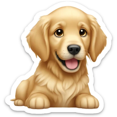 Golden retriever puppy sticker