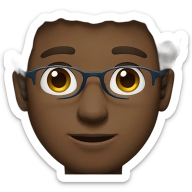 blue-eyed man with glasses and brown hair sticker