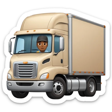 Kamyon şoförü Yarı Kamyonun Karikatür çizimi kamyon yan duracak soför yanında olacak sticker