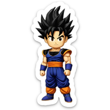 A Male Saiyan With Black Battle Armor And Hair Like Trunks Super Saiyan Grade 2 But Black Dragon Ball sticker