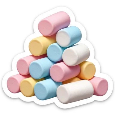 pile of colorful cylindrical marshmallows, simple, clear sticker