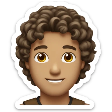 Create me a handsome guy with wavy hair brown har brown eyes sticker