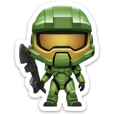 master chief with a bow sticker