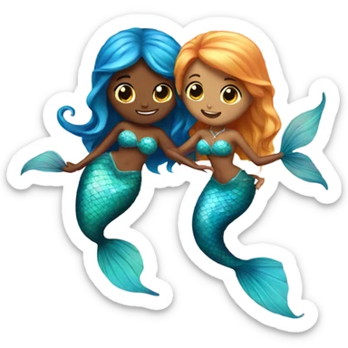 two mermaids in love sticker