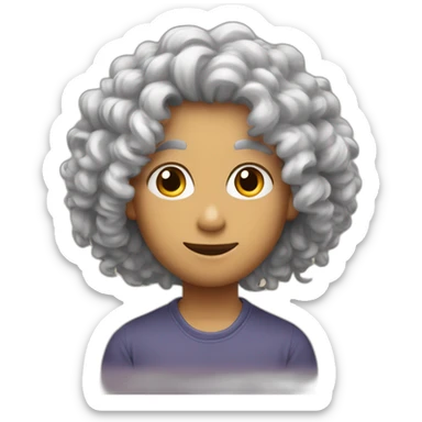 Un gars aux cheveux bouclés sticker