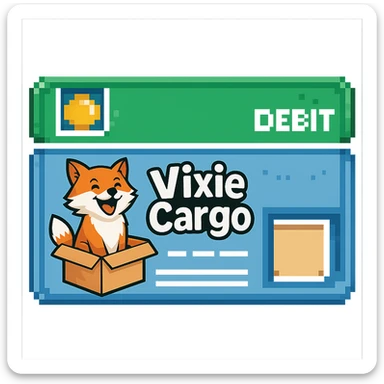 pixel art style debit card emoji in light green color, add this logo sticker