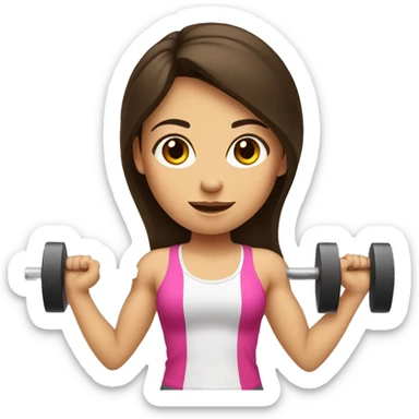 brunette girl lifting weights sticker
